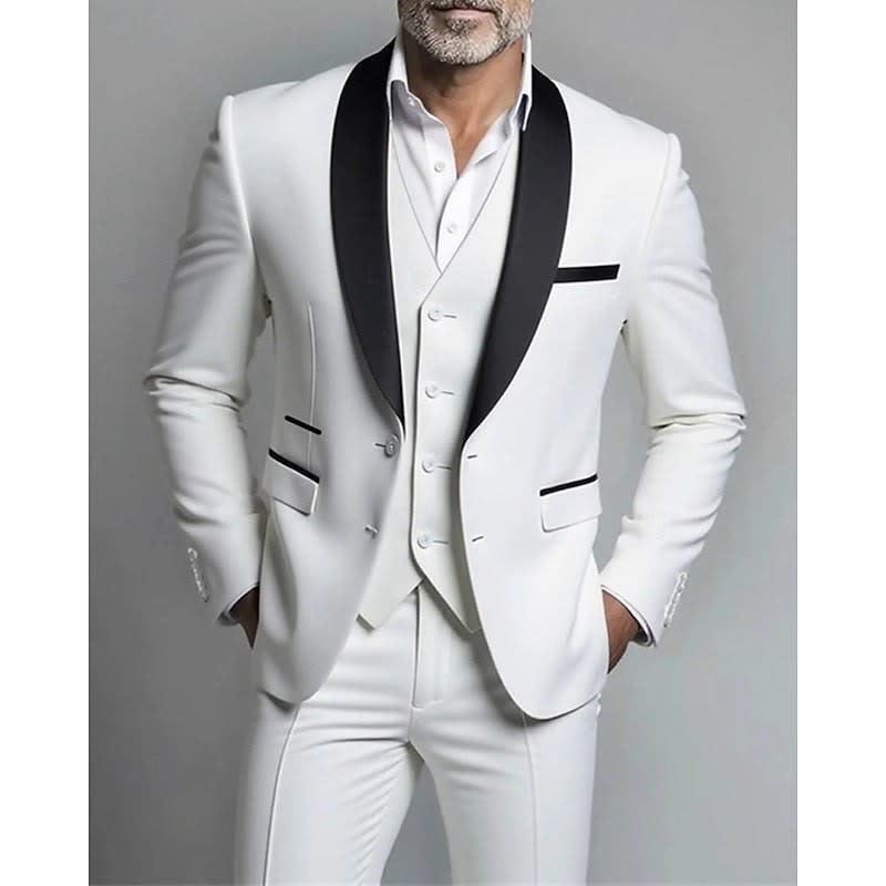 Marcus Shawl Lapel Three Piece Tuxedo Suit_1