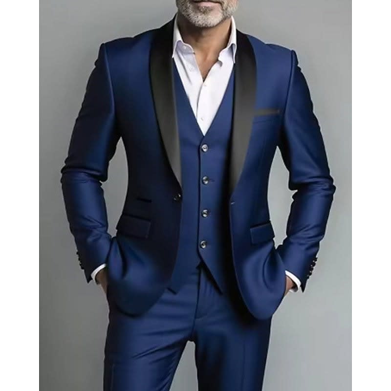 Marcus Shawl Lapel Three Piece Tuxedo Suit_2