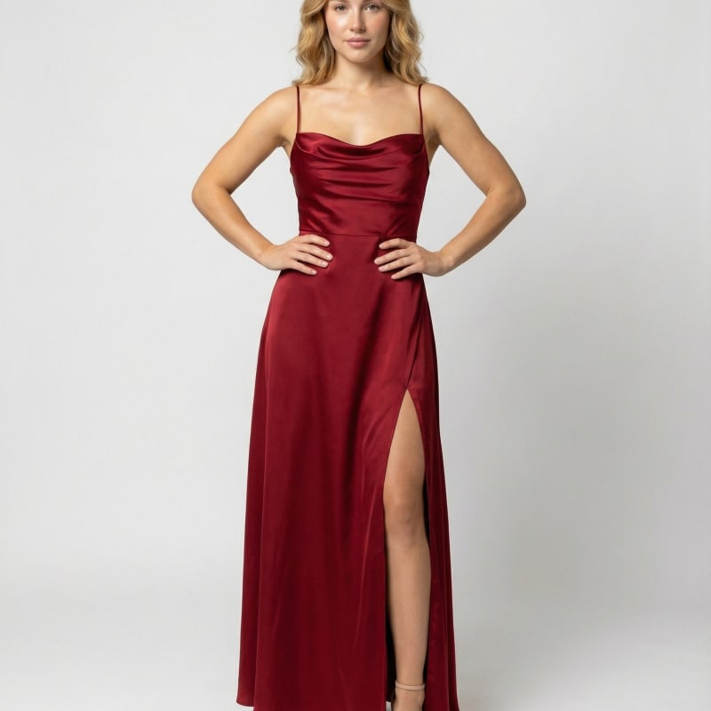Fenella Satin Cowl Neck Side Slit Maxi Dress_1