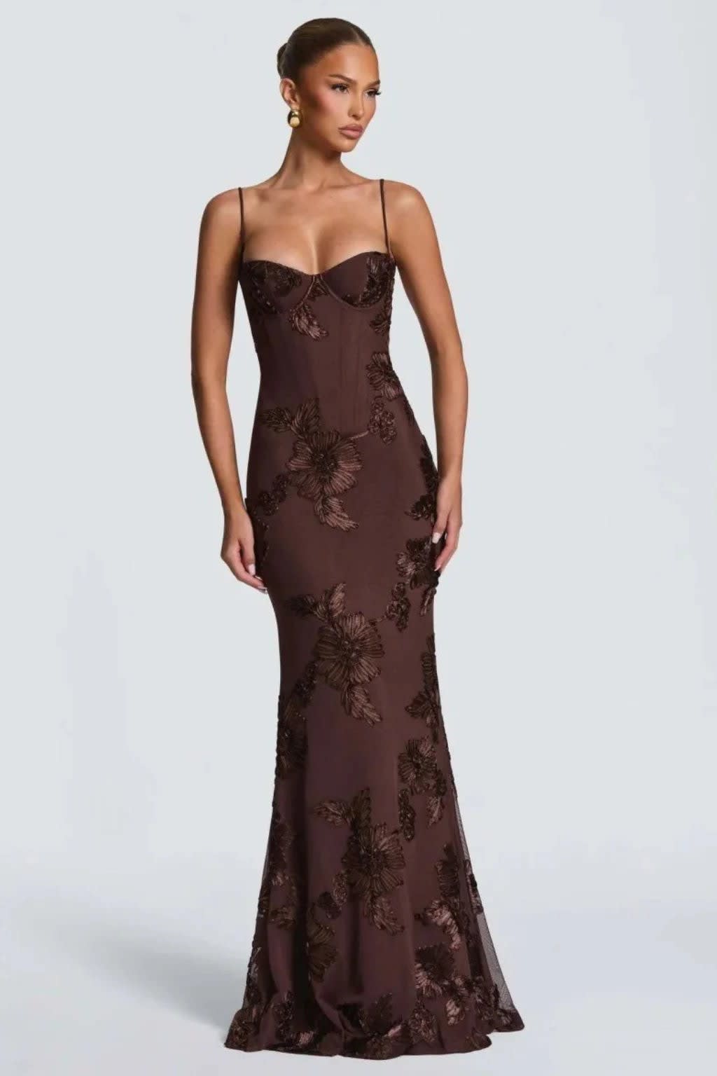 Octavia Embroidered Corset Wedding Guest Maxi Dress_10