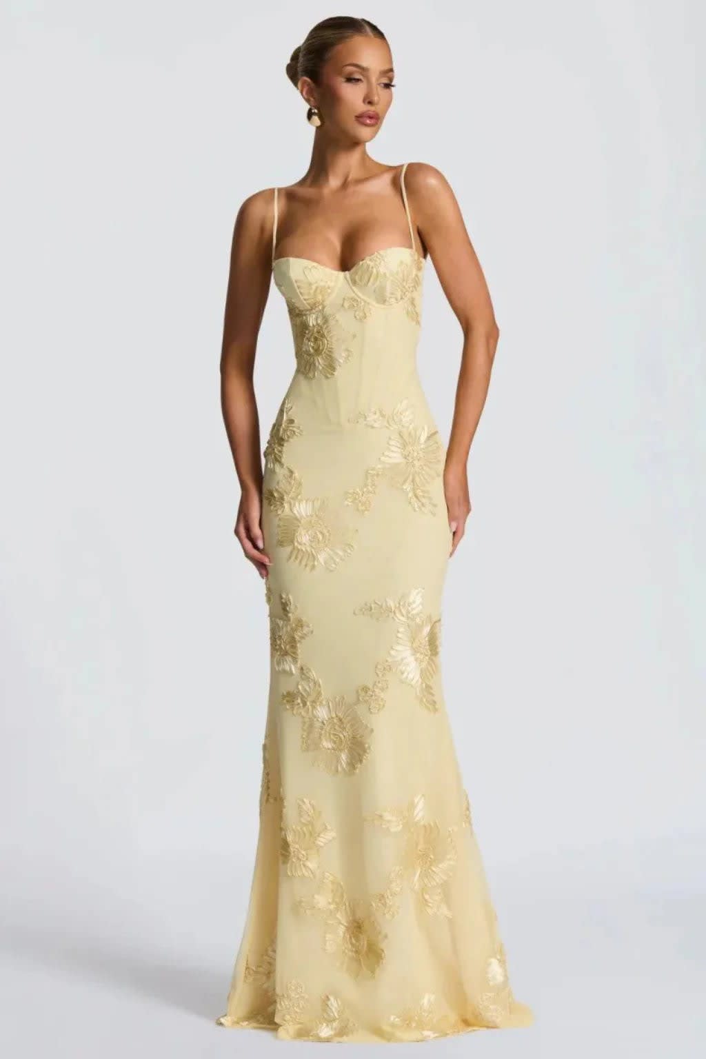Octavia Embroidered Corset Wedding Guest Maxi Dress_3