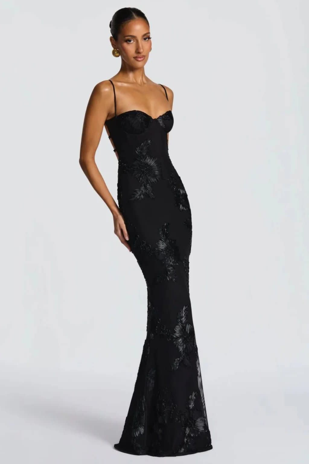 Octavia Embroidered Corset Wedding Guest Maxi Dress_7