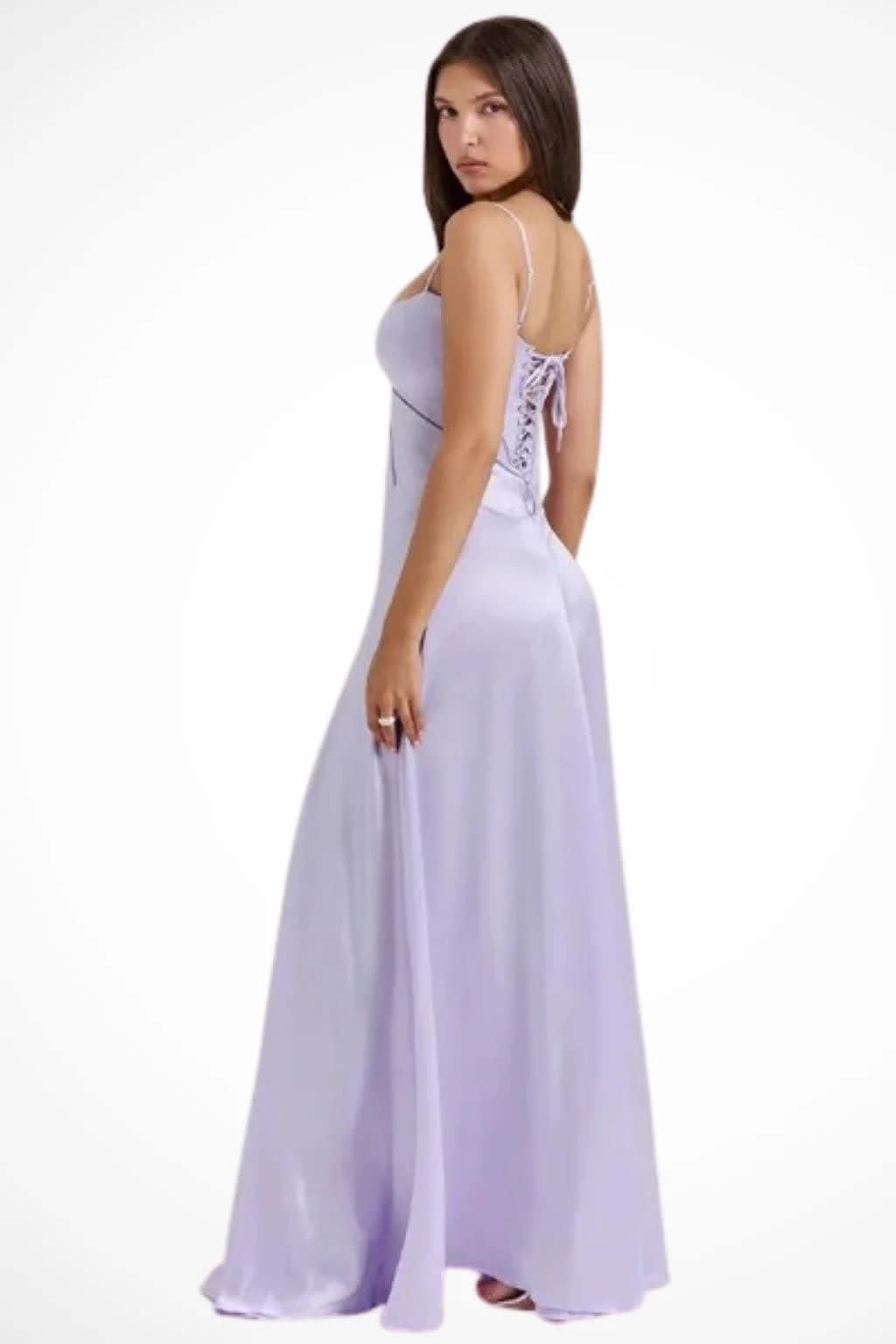 Larissa Square Neck Lace-Up Back Wedding Guest Maxi Dress_10