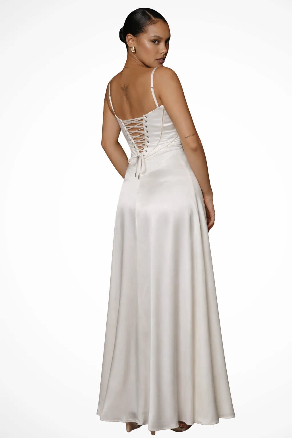 Larissa Square Neck Lace-Up Back Wedding Guest Maxi Dress_16