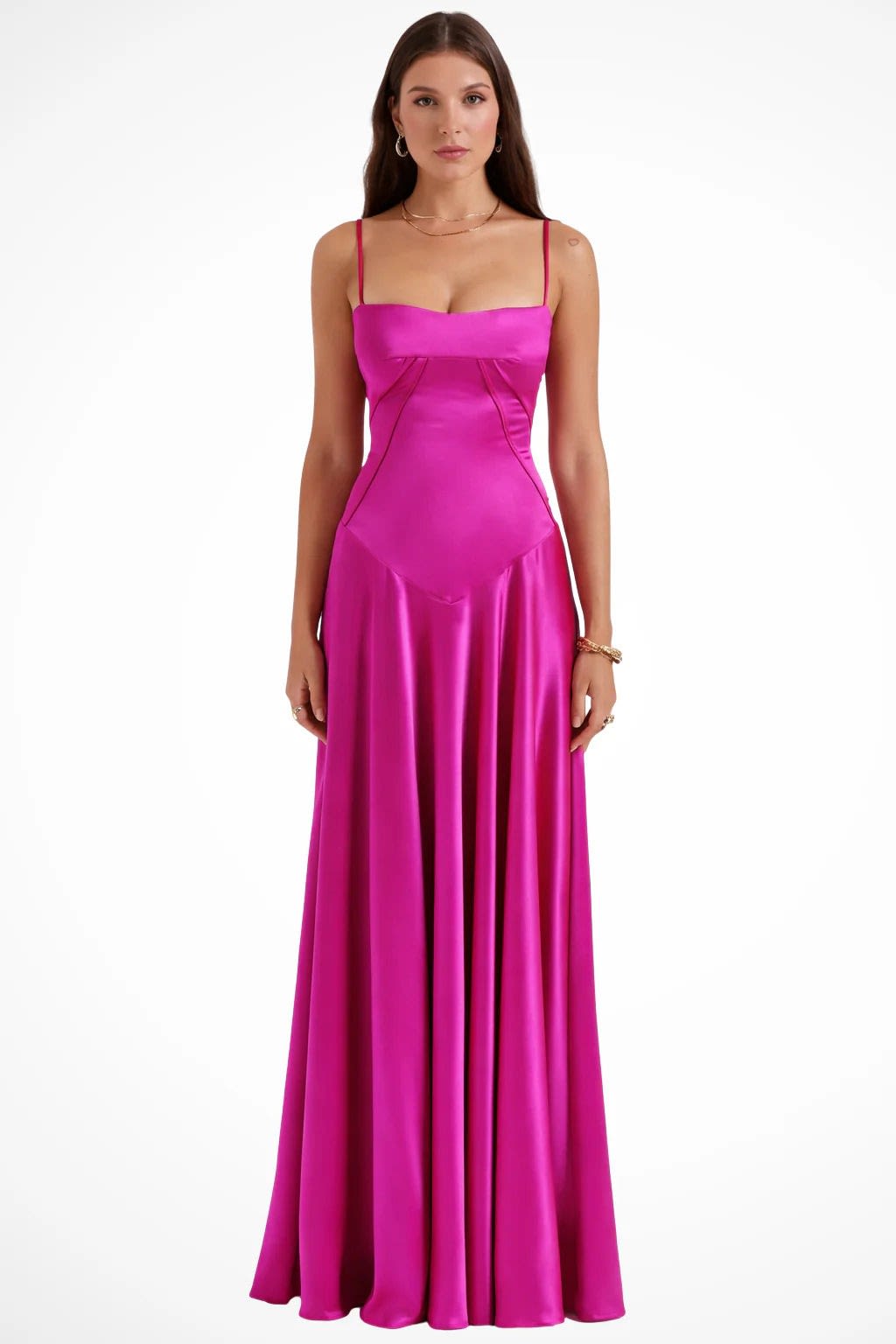 Larissa Square Neck Lace-Up Back Wedding Guest Maxi Dress_18