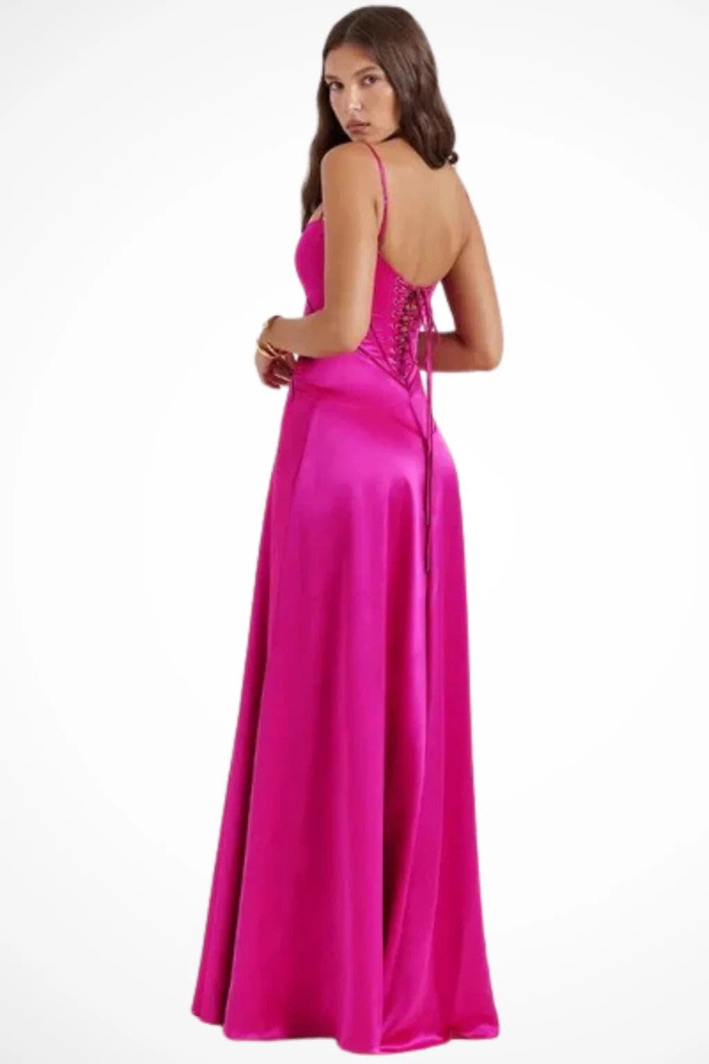 Larissa Square Neck Lace-Up Back Wedding Guest Maxi Dress_23
