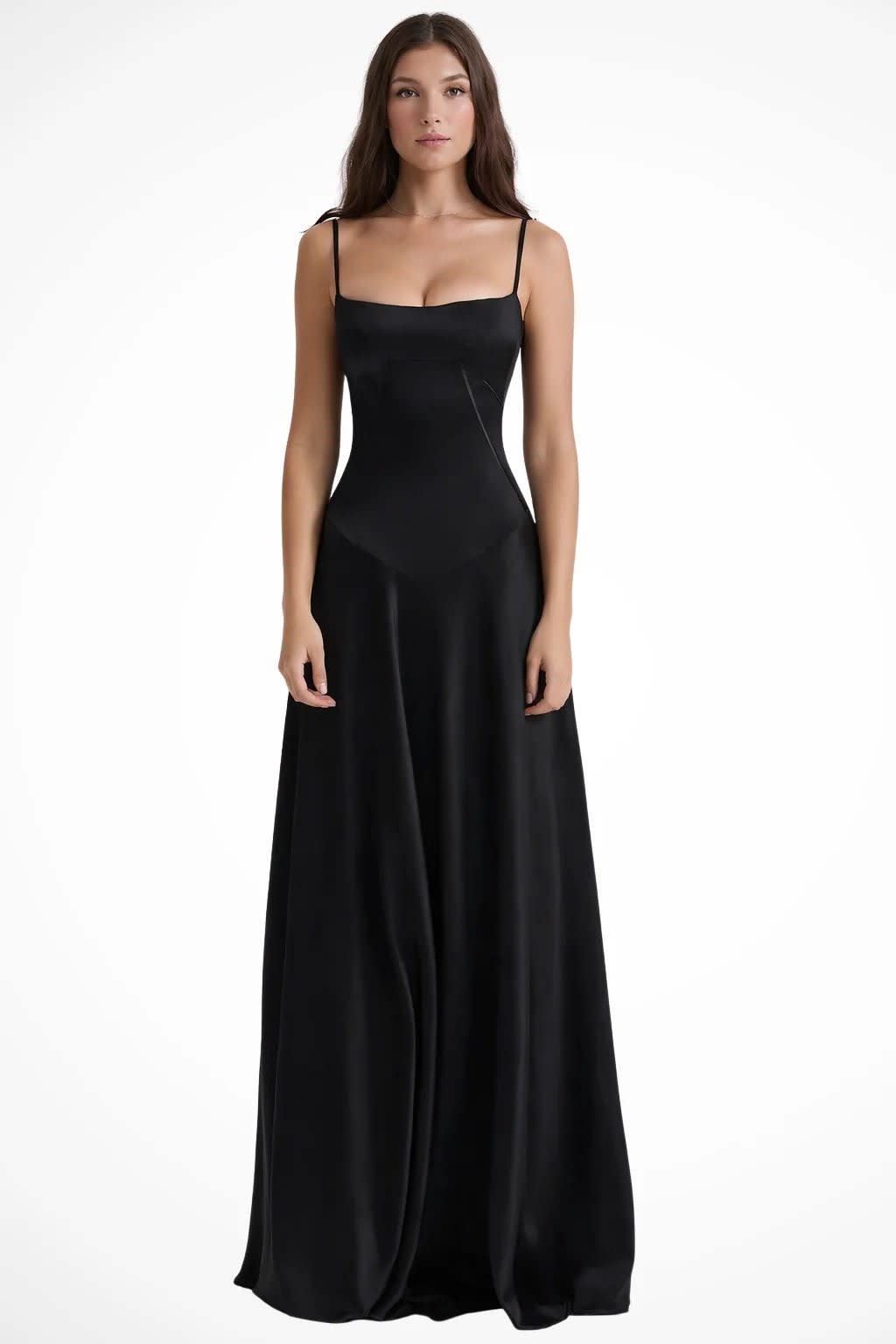 Larissa Square Neck Lace-Up Back Wedding Guest Maxi Dress_48