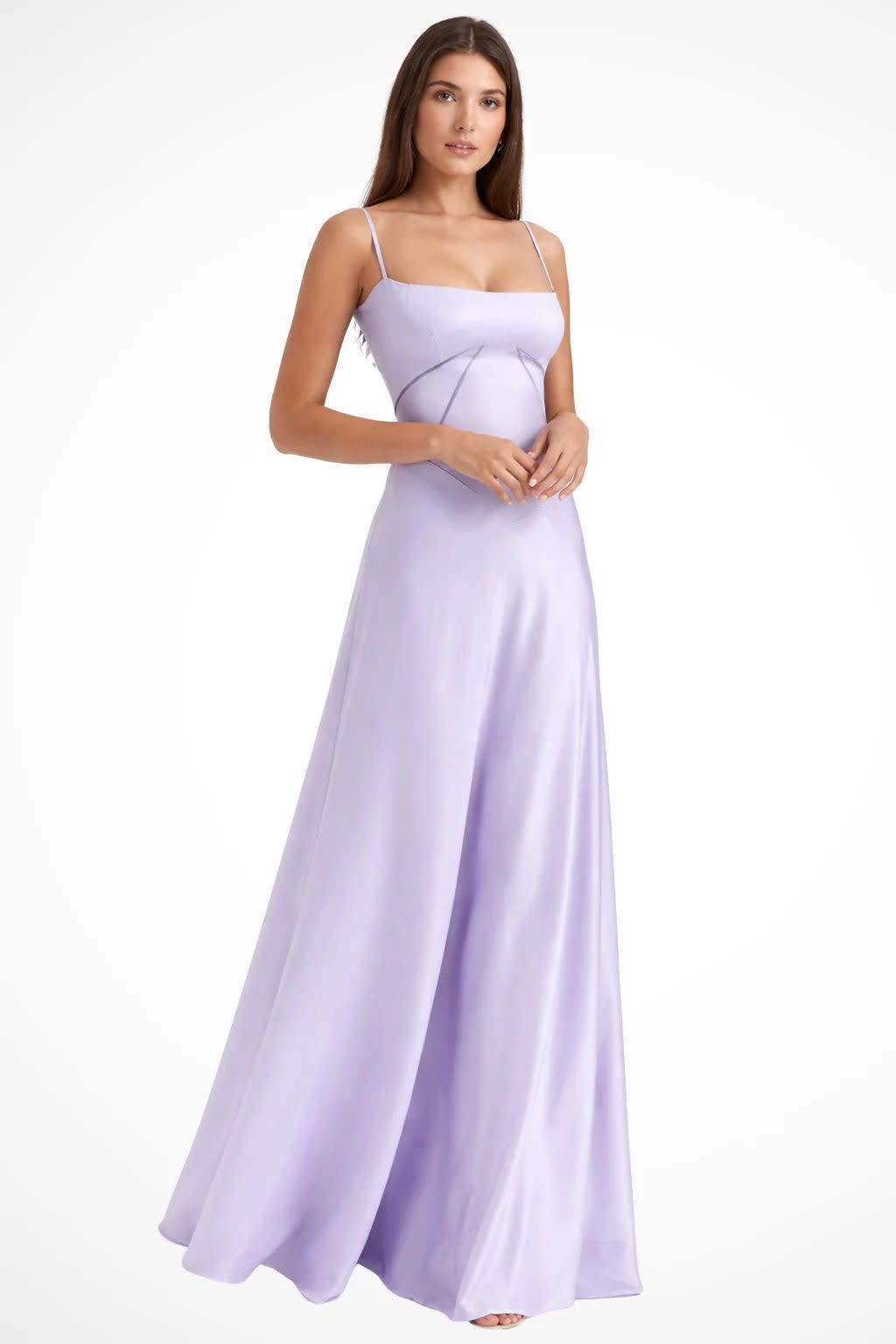 Larissa Square Neck Lace-Up Back Wedding Guest Maxi Dress_8