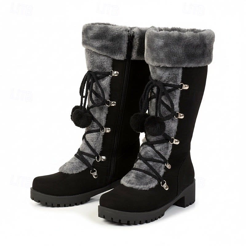 Abigail Faux Fur Lace-Up Winter Boots_5