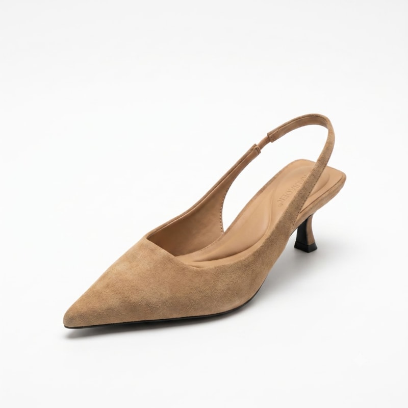 Aurora Pointed Toe Slingback Kitten Heels_1