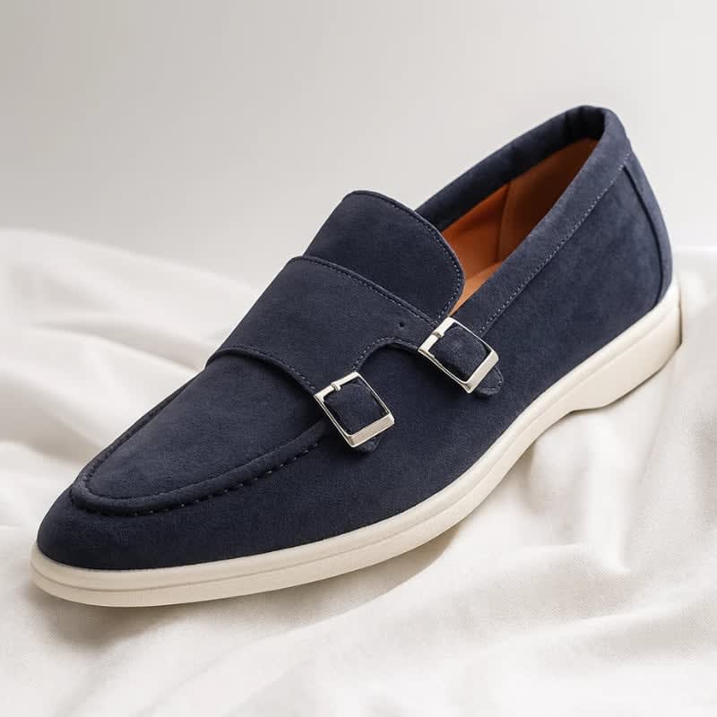 Manuel Suede Cupsole Double Monk Strap Loafers_1
