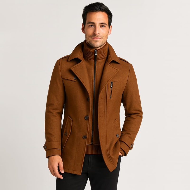 Isaac Wool Blend Short Coat_1