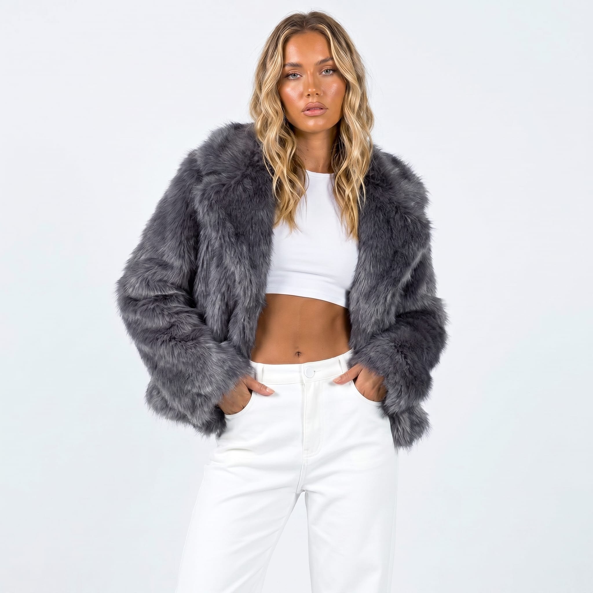 Milagros Cropped Faux Fur Jacket_3