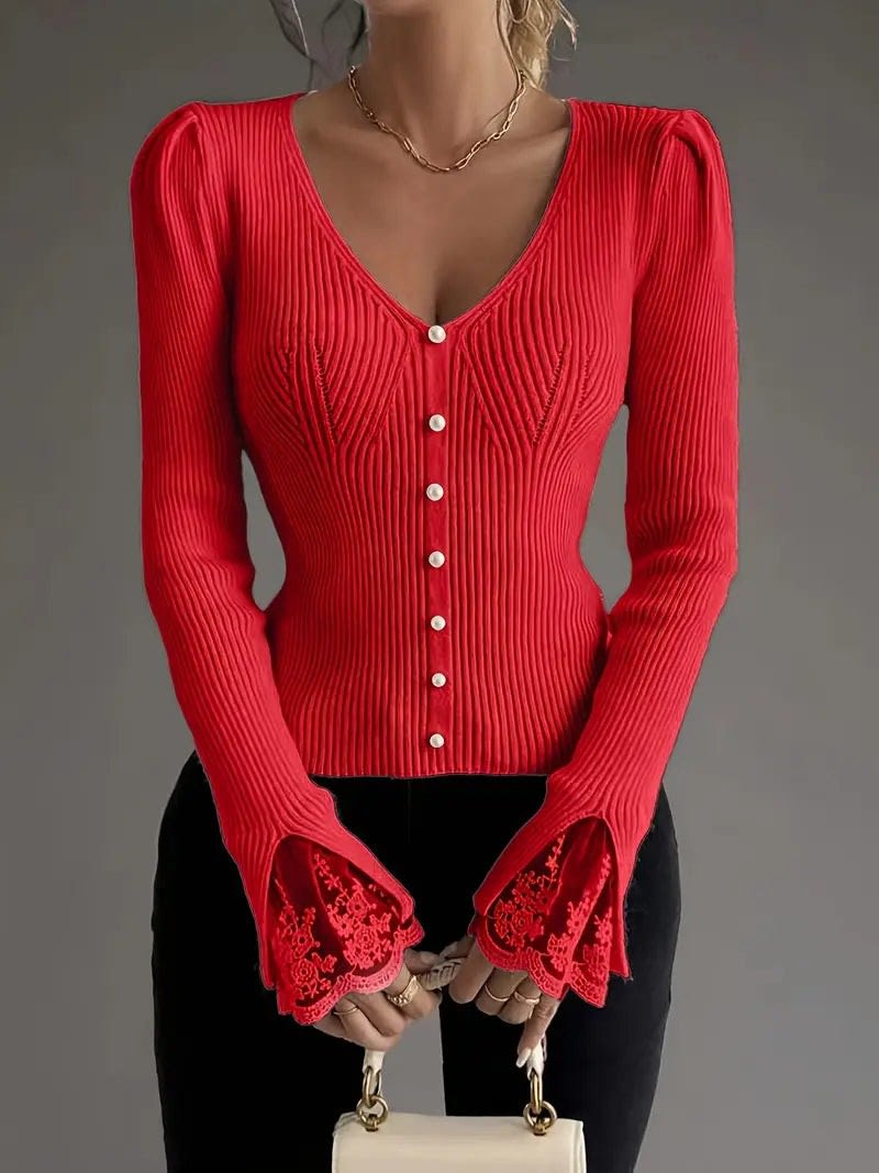 Teagan Ribbed V-Neck Sweater_10