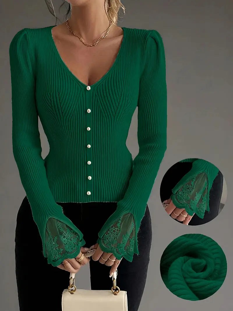 Teagan Ribbed V-Neck Sweater_11