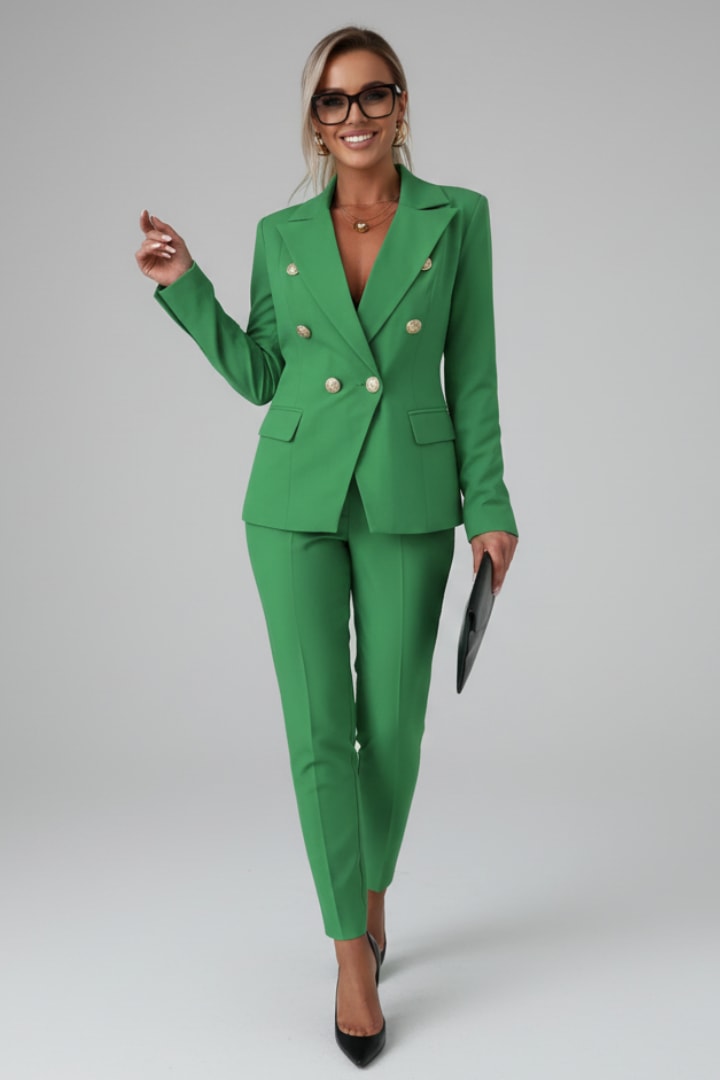 Leonarda Double Breasted Tailored Pant Suit_13