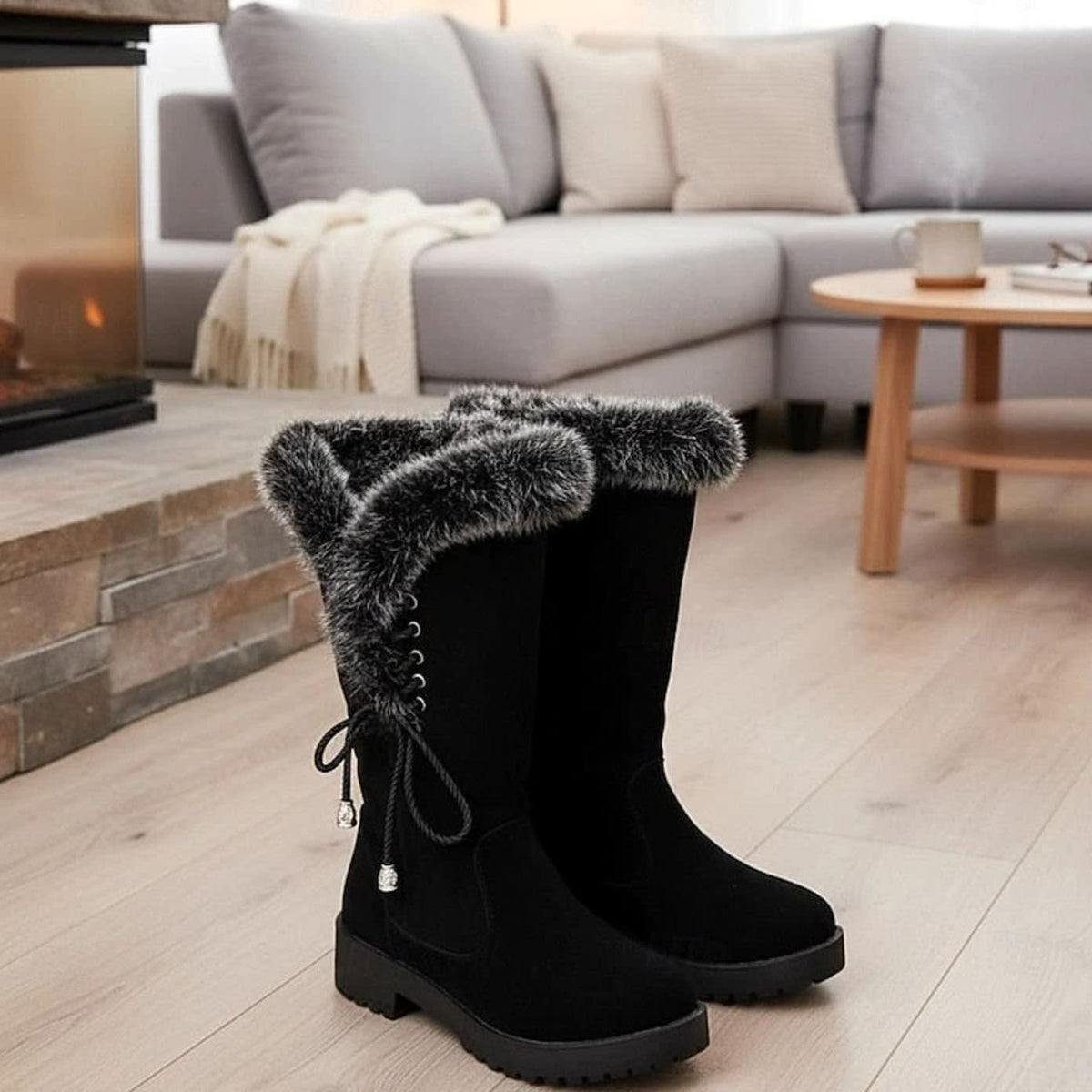 Ellie Plush Lined Fur Trim Snow Boots_7
