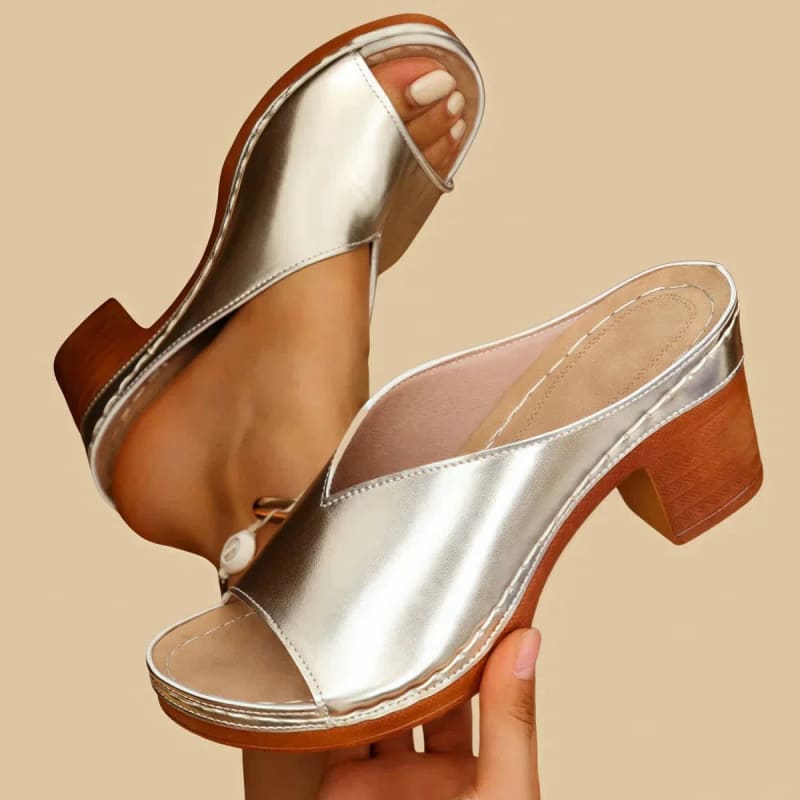 Michelle Cushioned Block Heel Orthopedic Sandals_1
