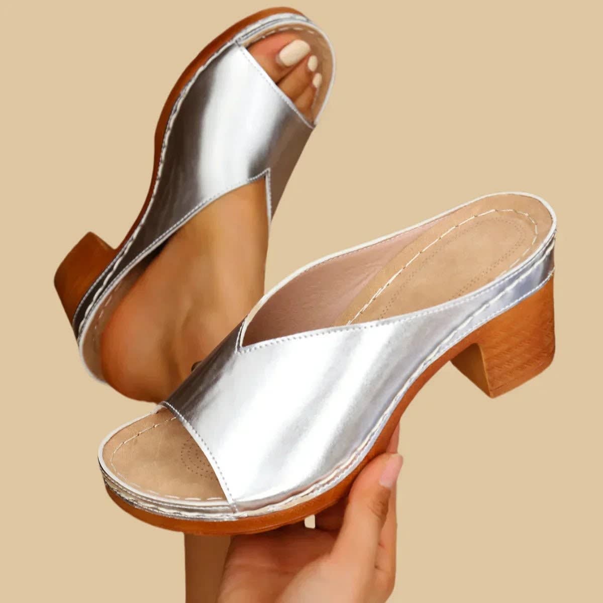 Michelle Cushioned Block Heel Orthopedic Sandals_2