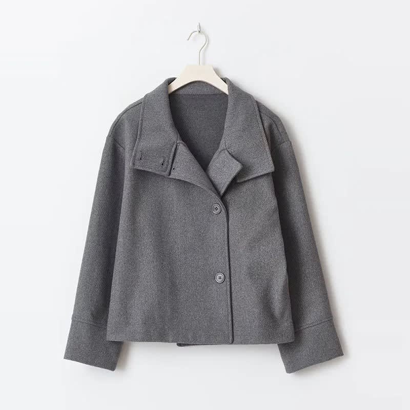 Victoria Stand Collar Wool Pea Coat_13