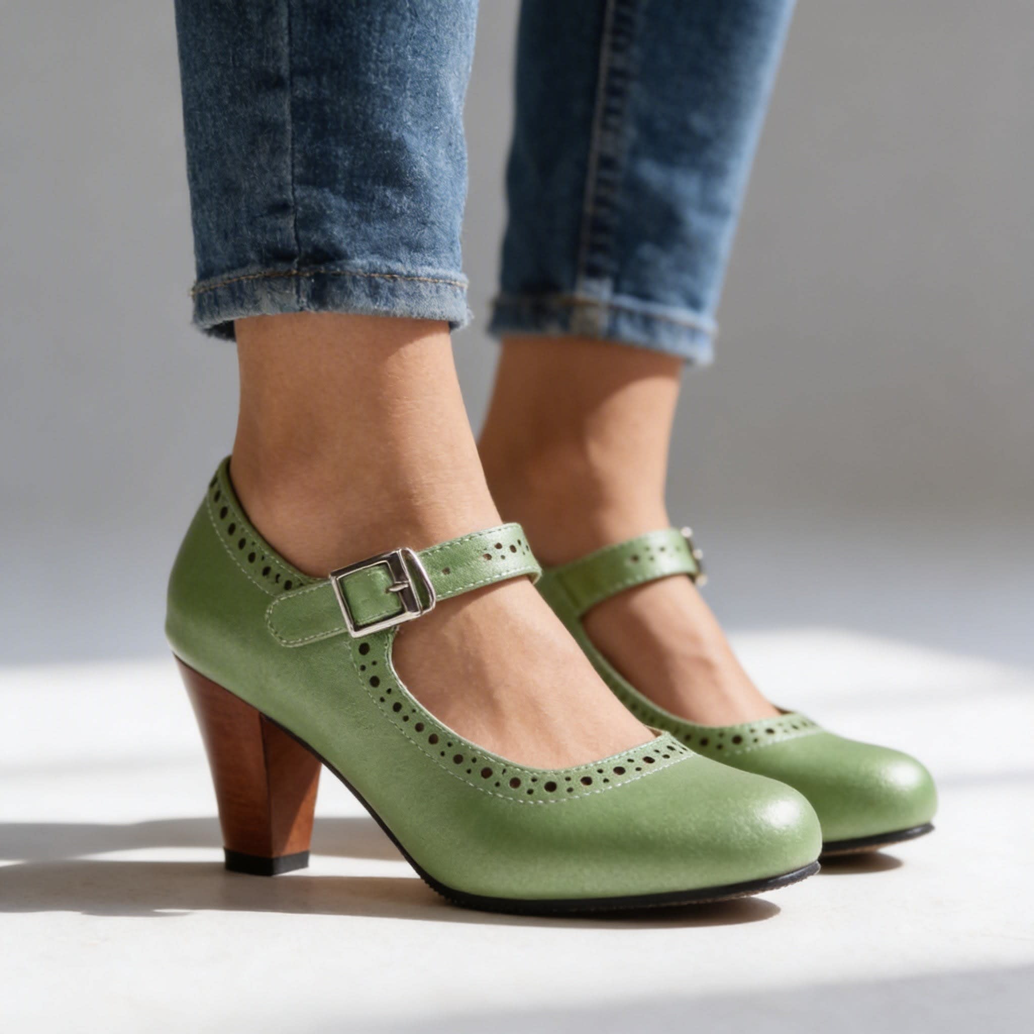 Alana Brogue Buckle Mary Jane Heels_9