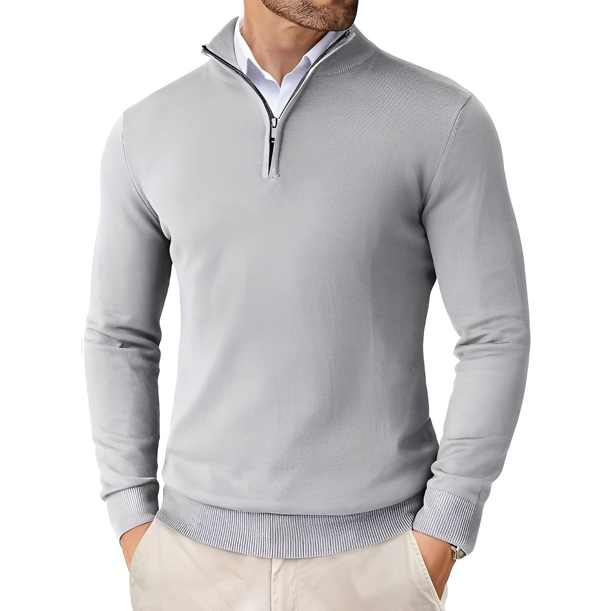 Elliot Quarter Zip Knit Sweater_5