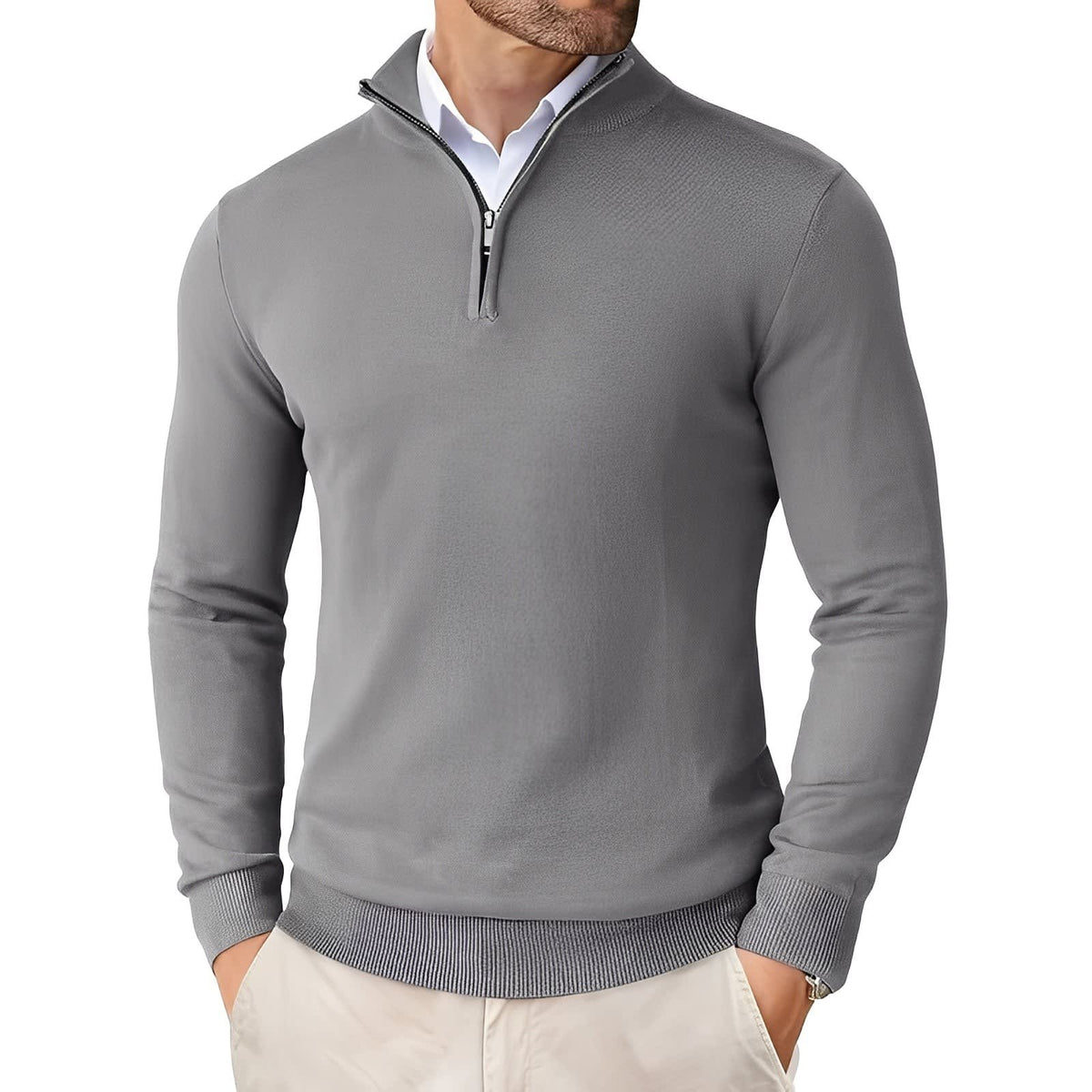 Elliot Quarter Zip Knit Sweater_7
