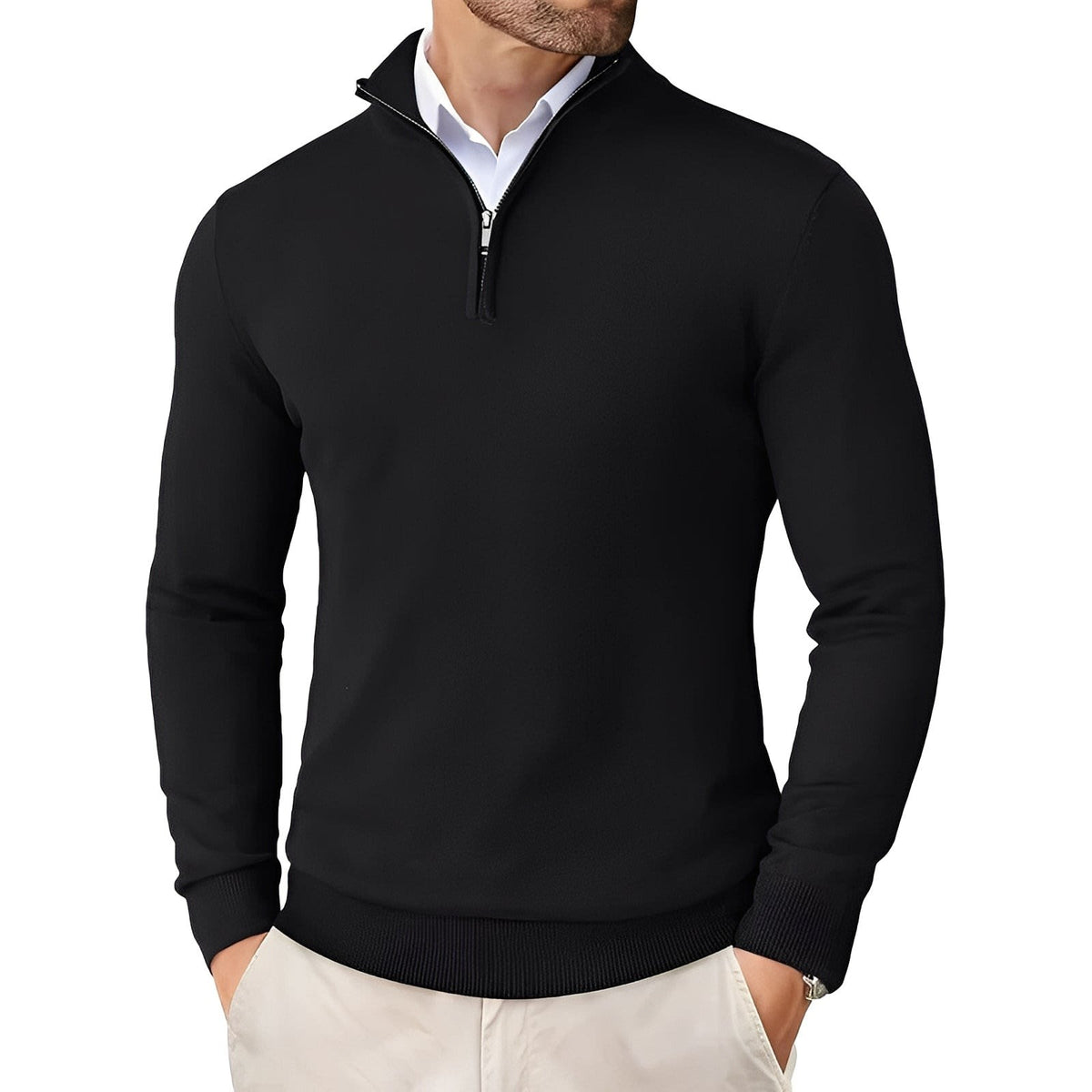 Elliot Quarter Zip Knit Sweater_8