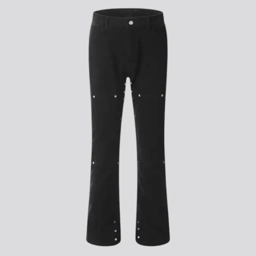 Silas Black Studded Bootcut Jeans_7