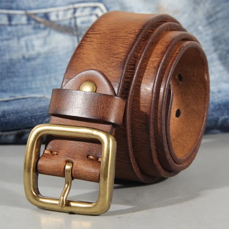 Paxton Brass Buckle Leather Belt_1
