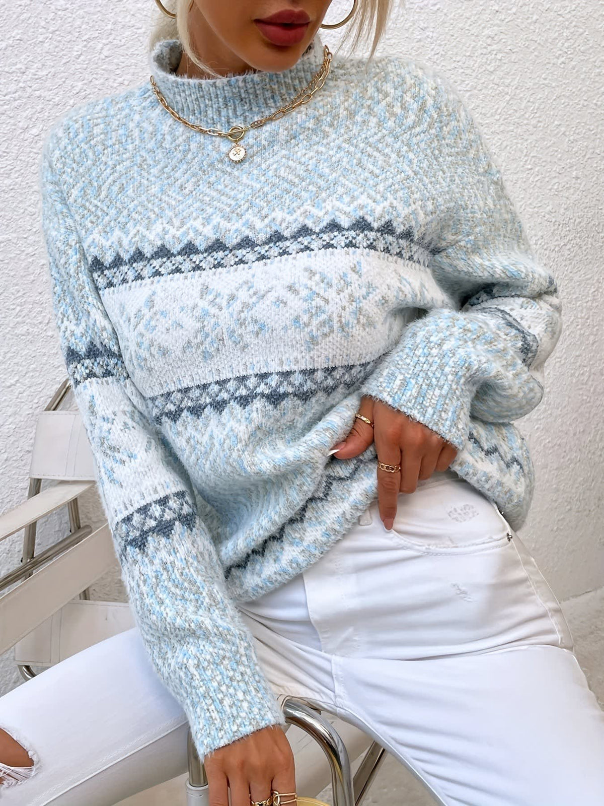 Annabel Snowflake Mock Neck Christmas Sweater_17