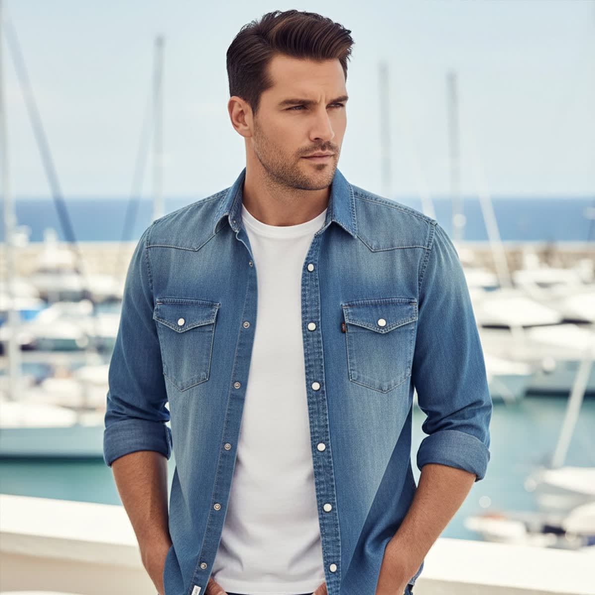 Jake Stretch Denim Shirt_9