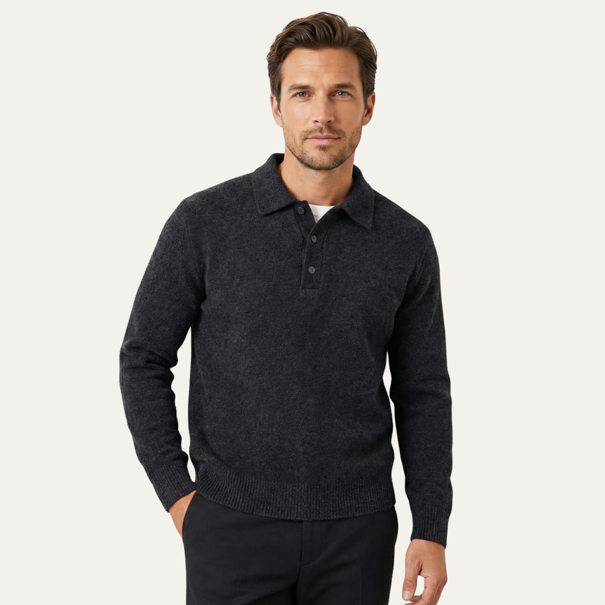 Javier Knit Long Sleeve Polo Sweater_6