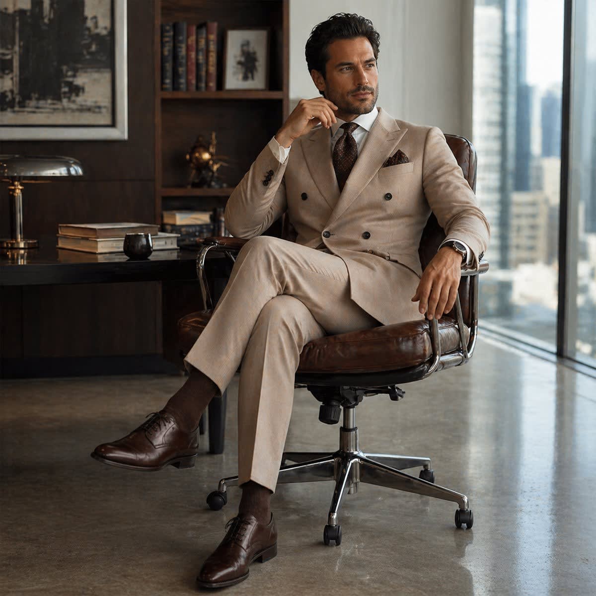 Arnold Double Breasted Tailored Fit Suit_11