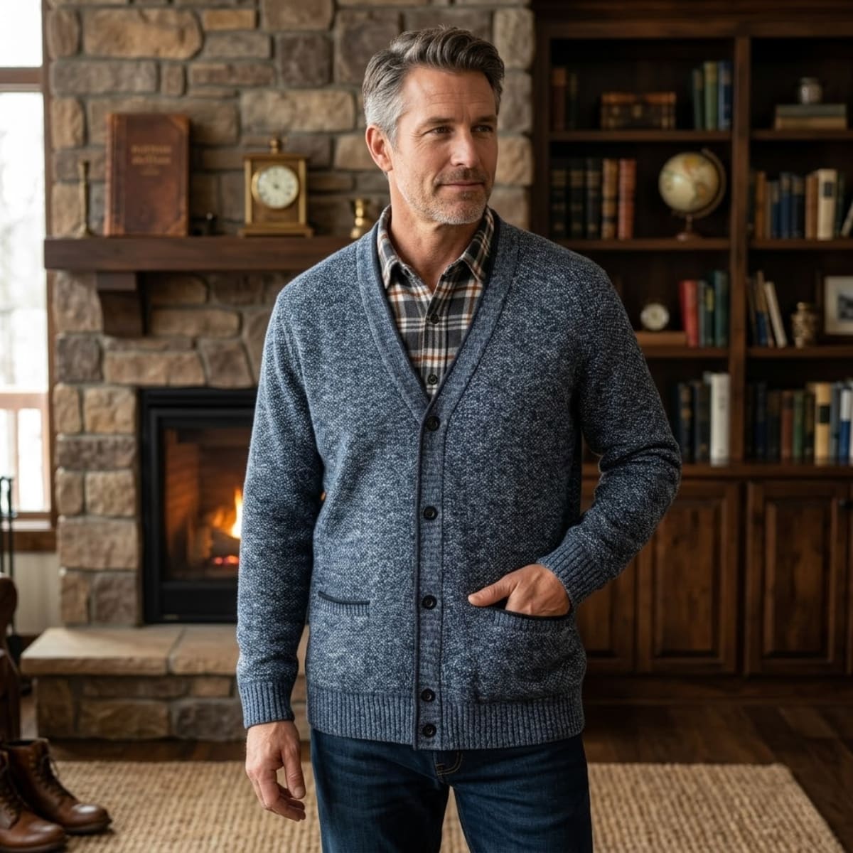 Hugh Fleece Lined Knit Cardigan_2