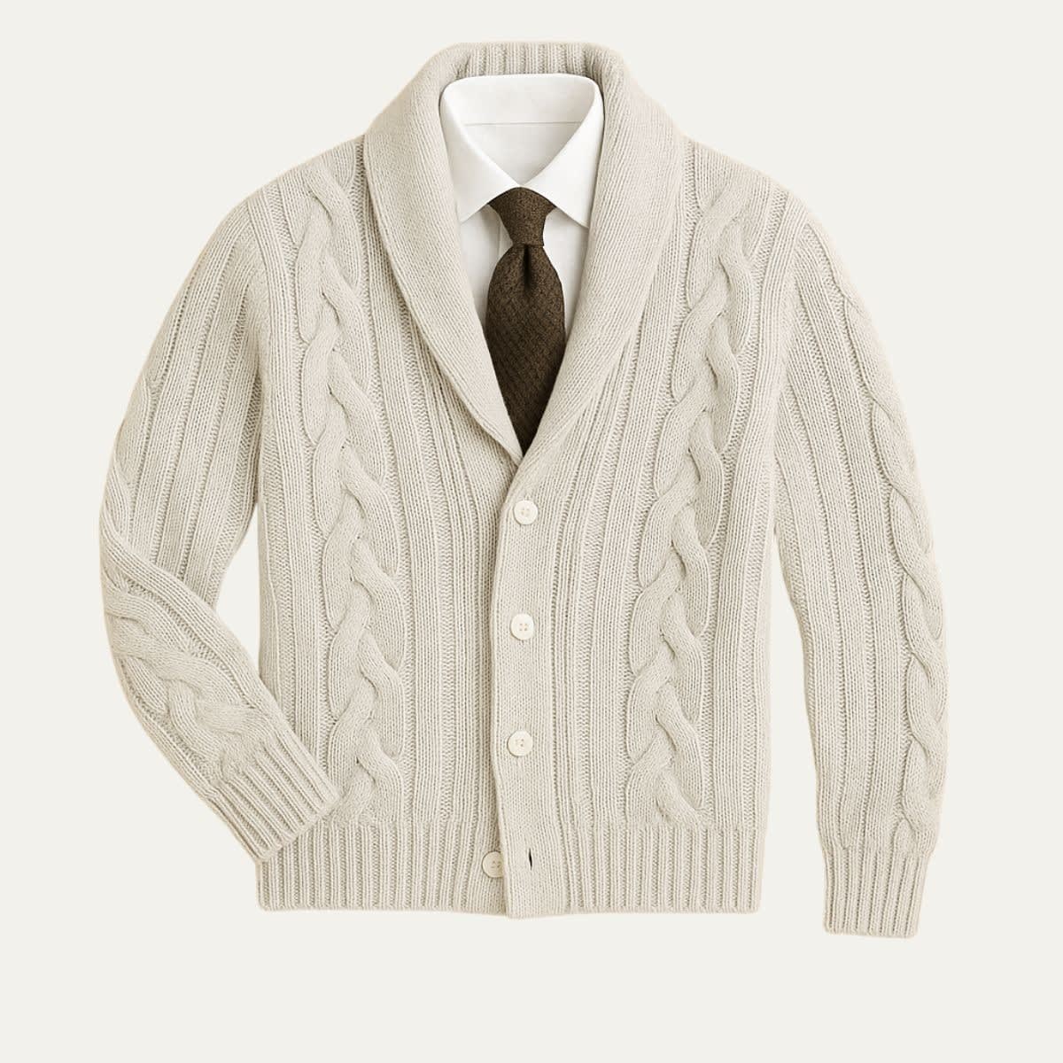 Jamal Merino Wool Shawl Collar Cardigan_10