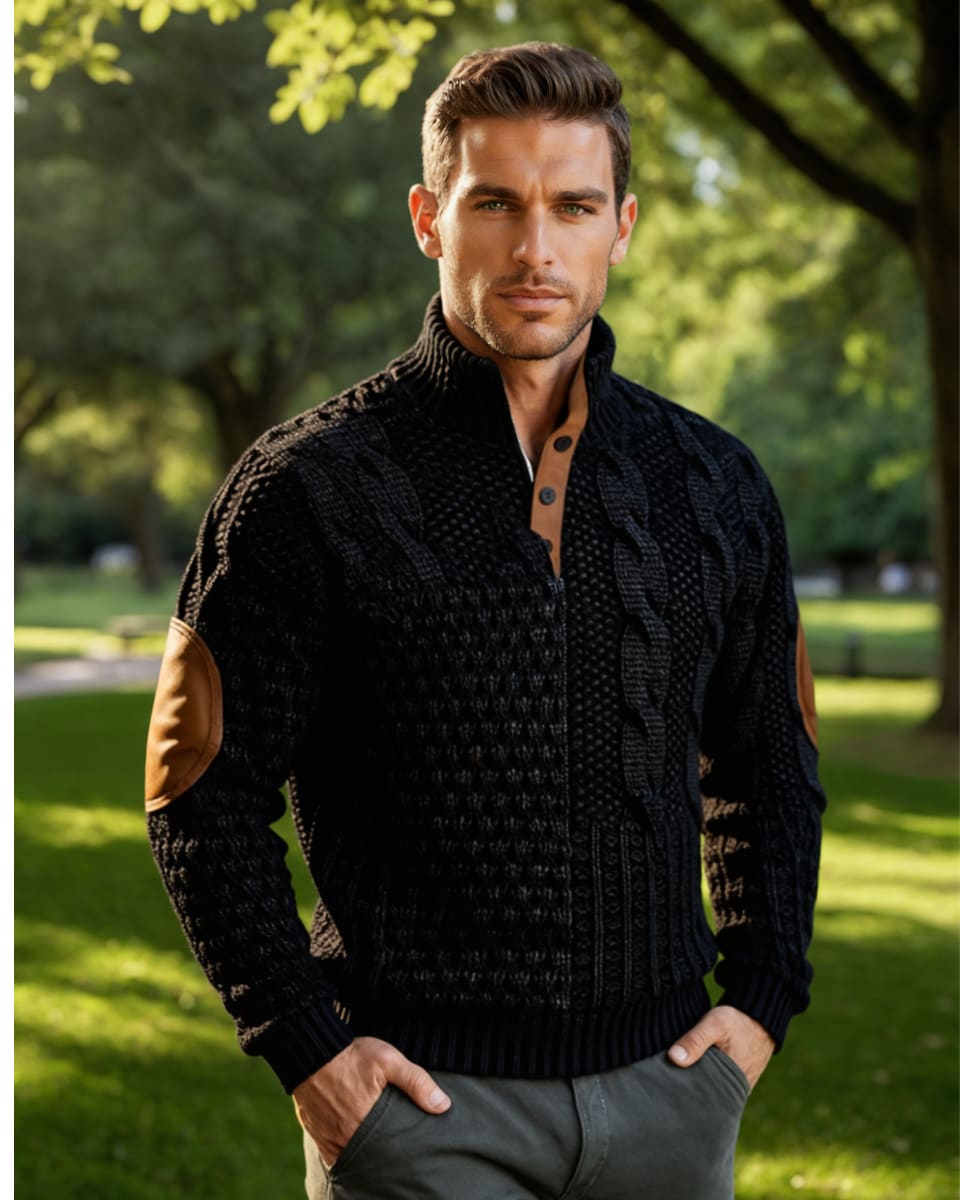 Jeremy Cable Knit Elbow Patch Sweater_7