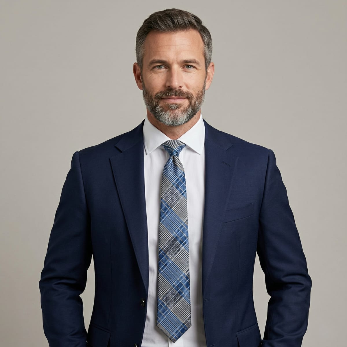 Dan Blue Check Necktie_2