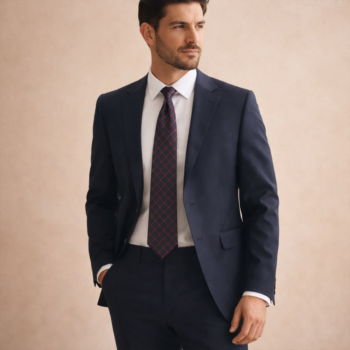 Dwayne Plaid Jacquard Necktie_2