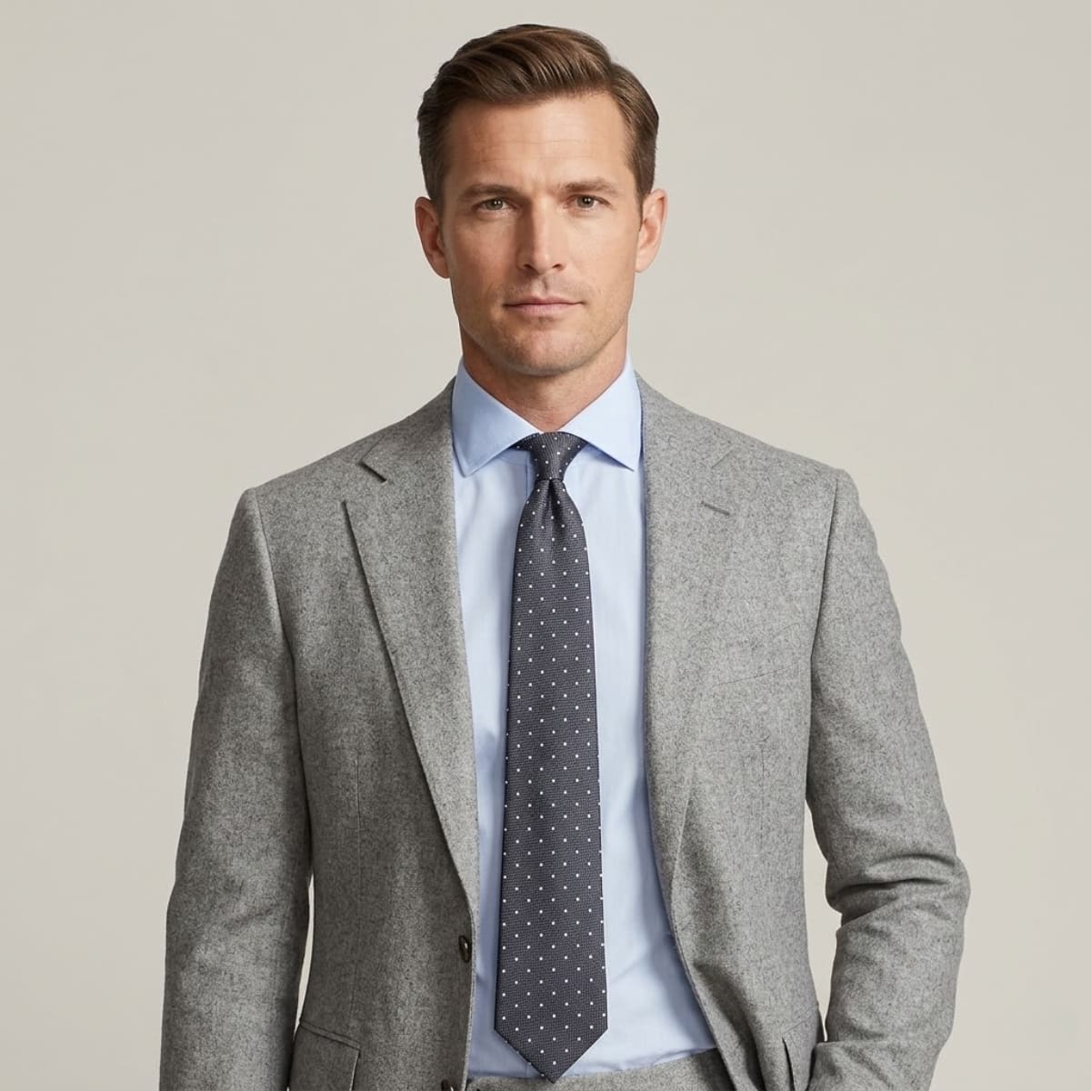 Casper Gray Polka Dot Necktie_2