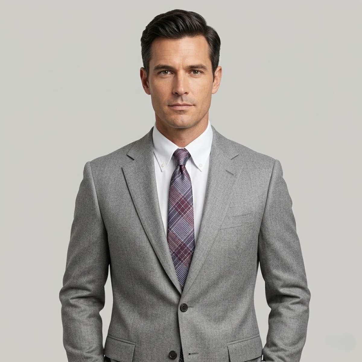 Danny Maroon Plaid Necktie_2