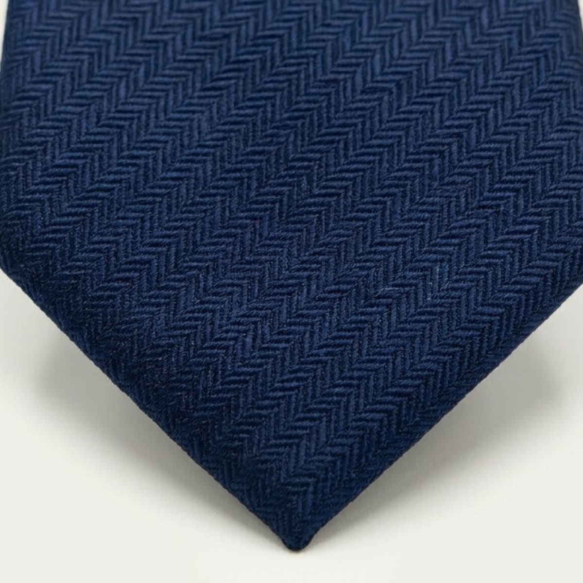 Carl Navy Herringbone Necktie_4