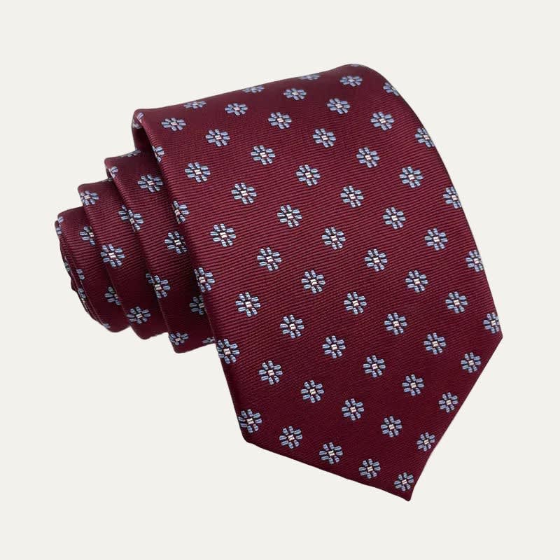 Campbell Burgundy Floral Necktie_1