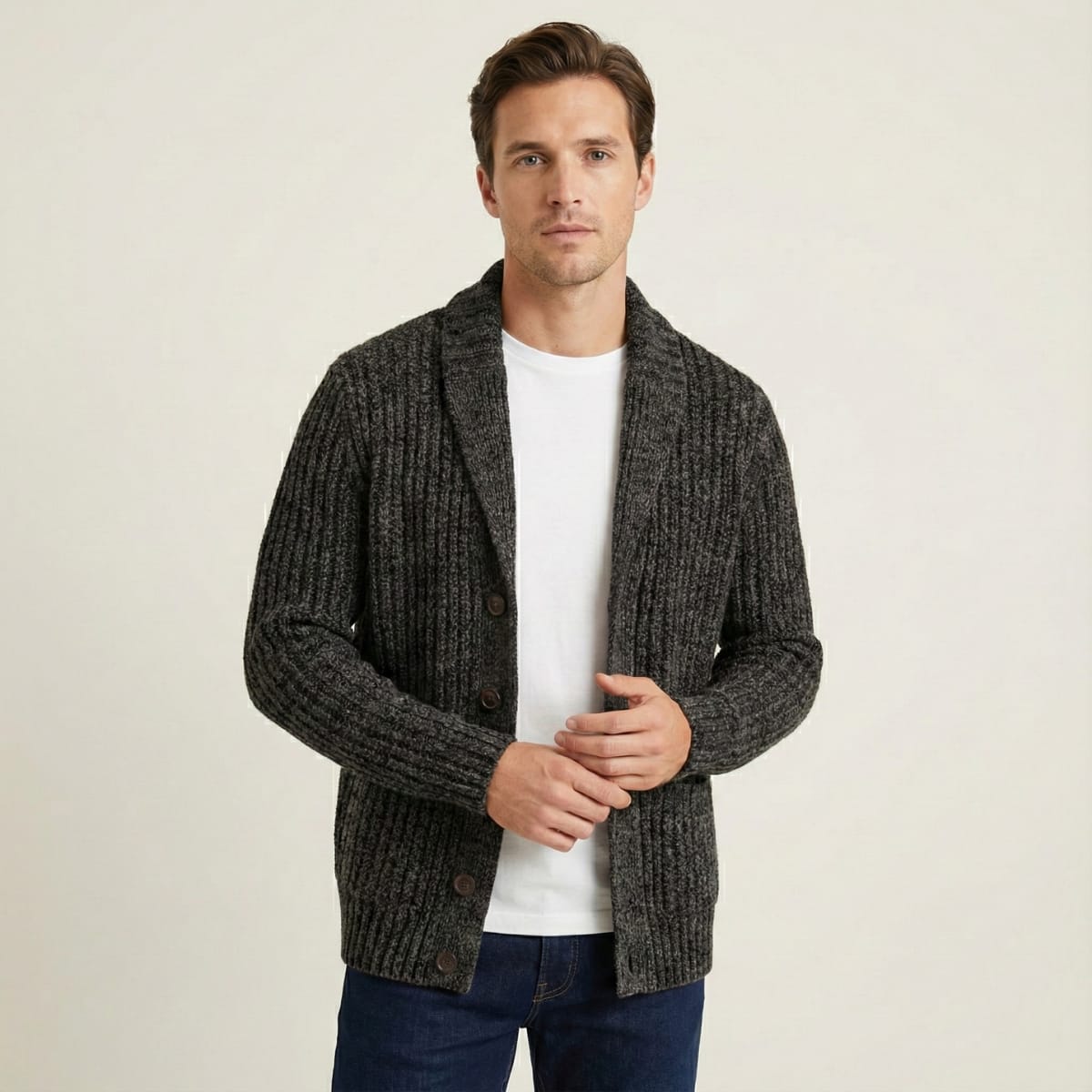 Tucker Chunky Knit Shawl Collar Cardigan_10