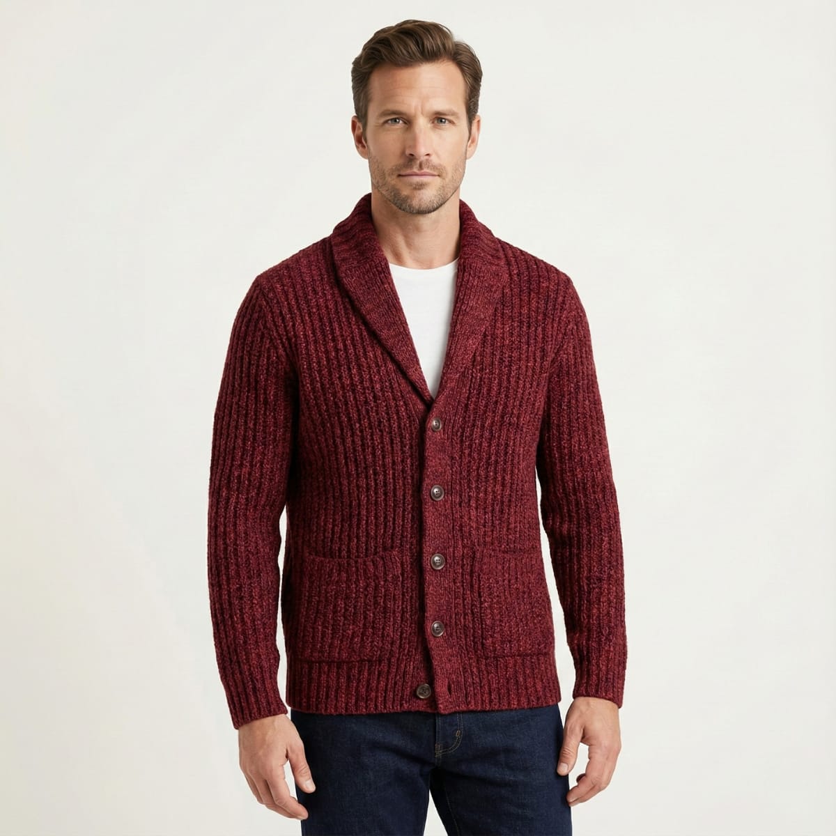 Tucker Chunky Knit Shawl Collar Cardigan_2
