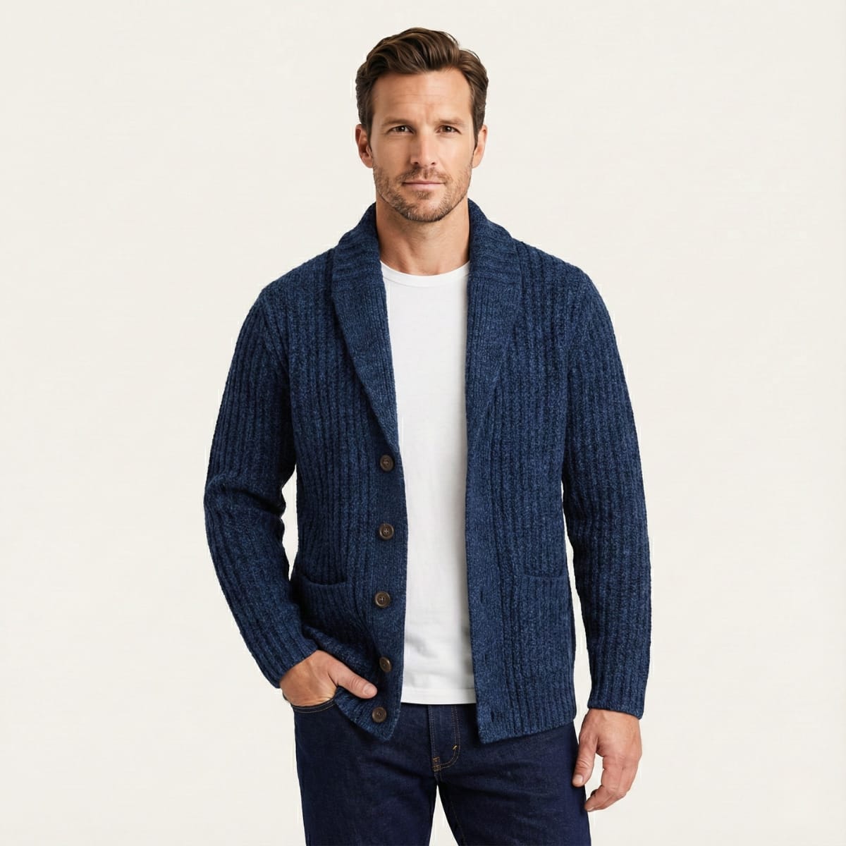 Tucker Chunky Knit Shawl Collar Cardigan_8