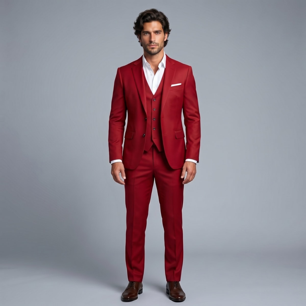 Brent Peak Lapel Three Piece Suit_4