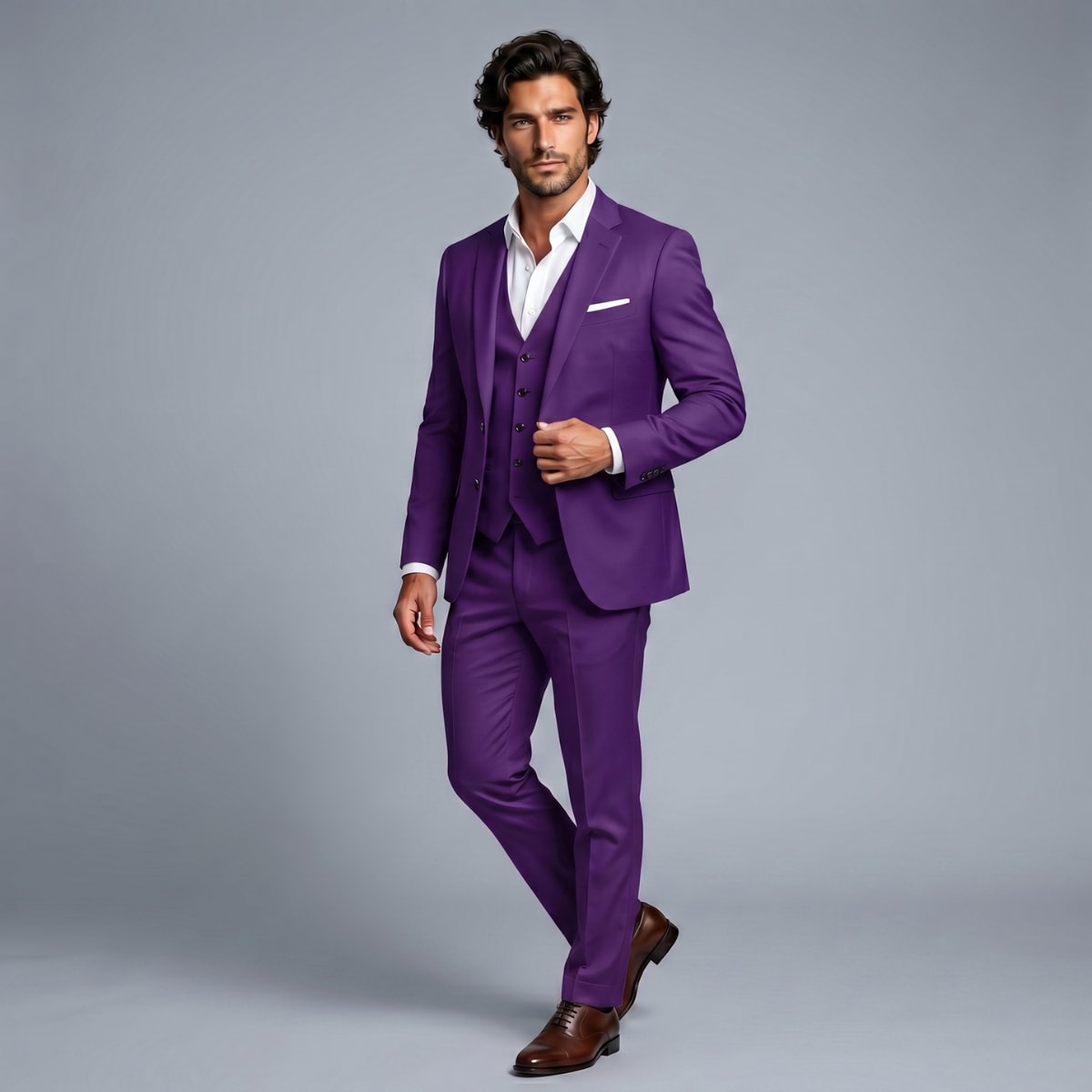 Brent Peak Lapel Three Piece Suit_8