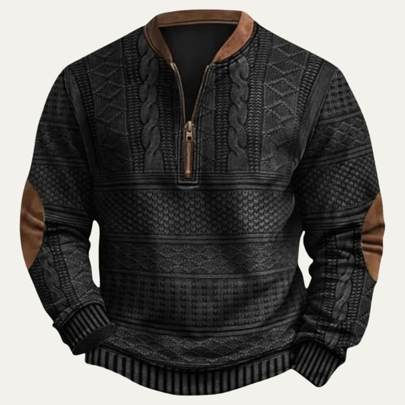 Kade Half Zip Cable Knit Sweater_1