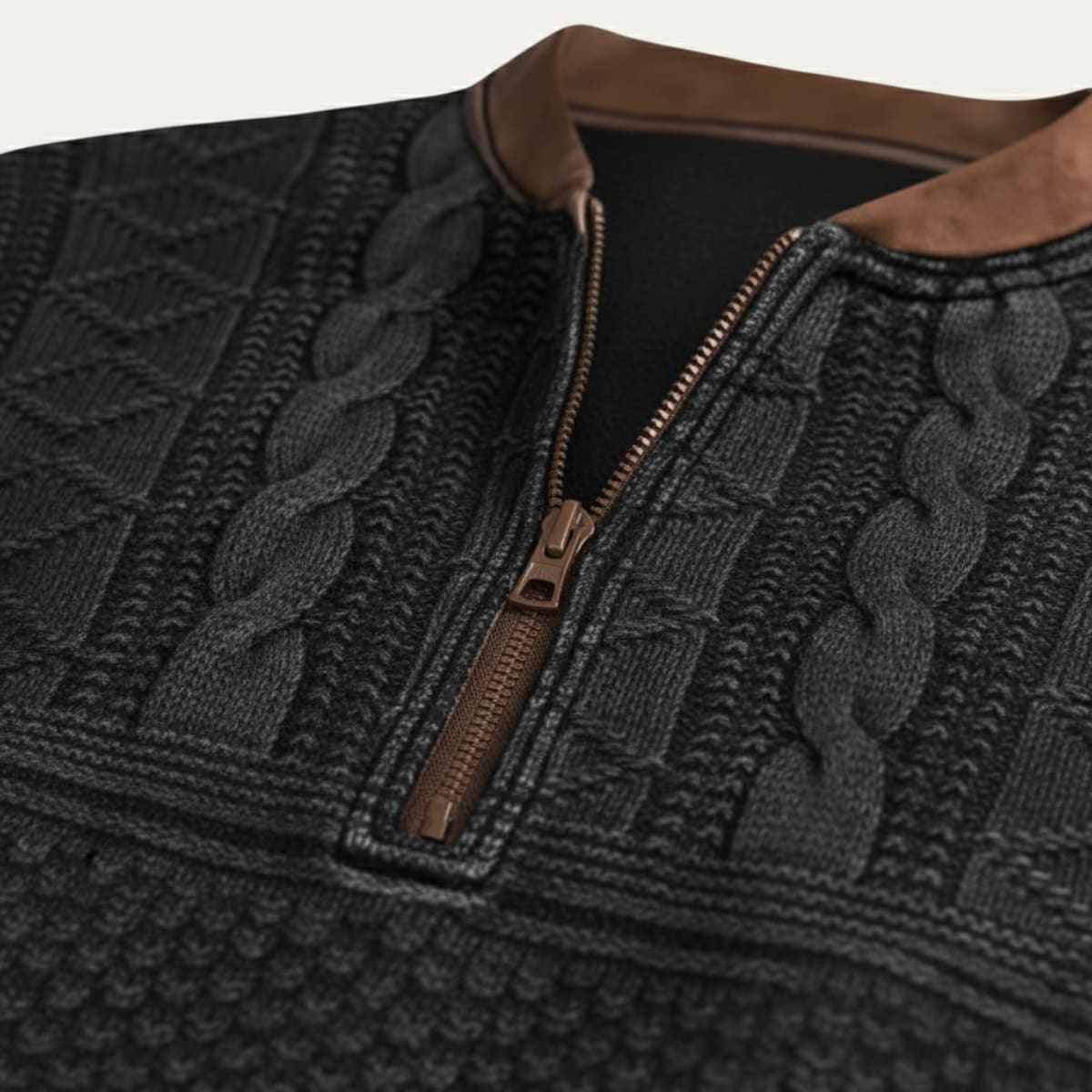 Kade Half Zip Cable Knit Sweater_11